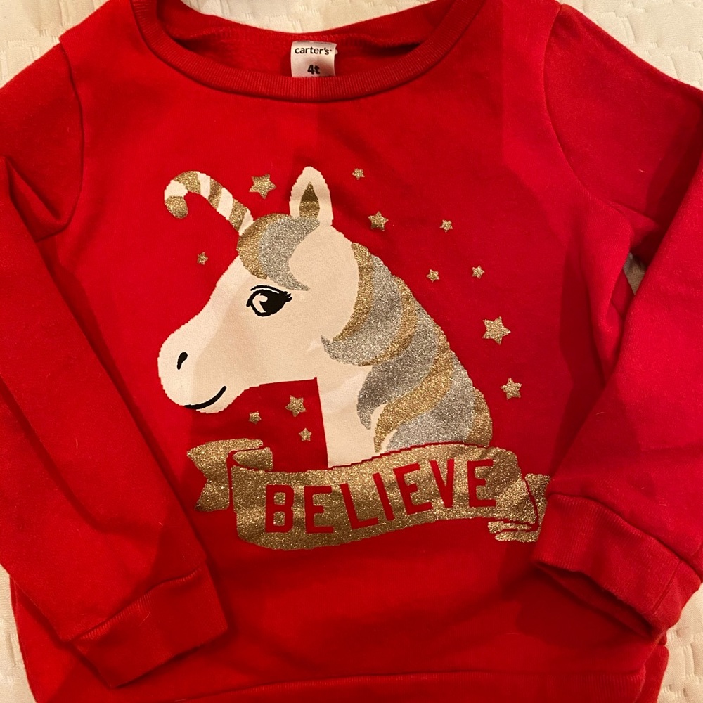 Toddler girl unicorn Christmas sweater